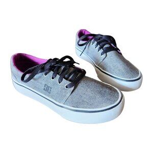 DC Trase TX SE Women’s Skate Shoes | Gray Canvas | Size 6.5